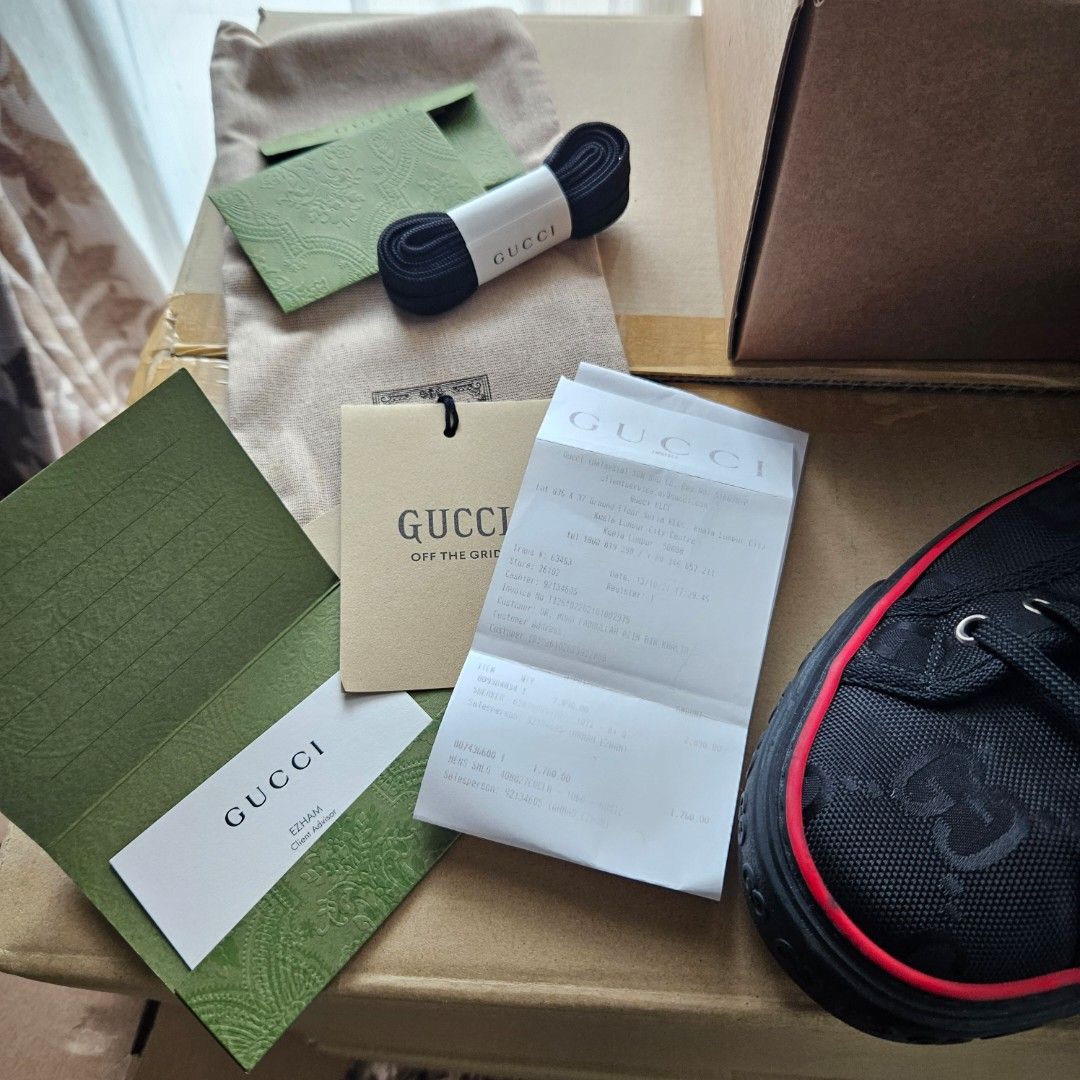 MENS GUCCI SHOES SNEAKERS OFF THE GRID 8+ KLCC LIKE NEW, Men