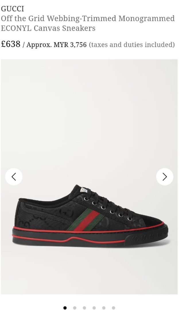 MENS GUCCI SHOES SNEAKERS OFF THE GRID 8+ KLCC LIKE NEW, Men