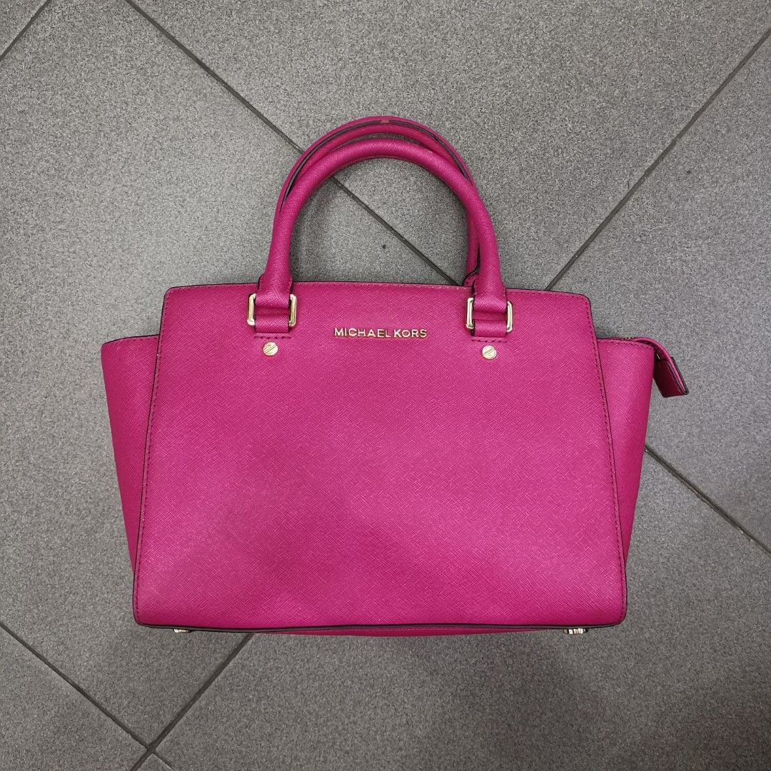 Michael Kors MK Selma Medium Satchel (Fuschia Pink), Luxury, Bags & Wallets  on Carousell