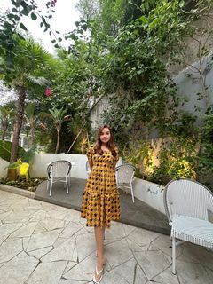 Mididress Houndstooth Yellow