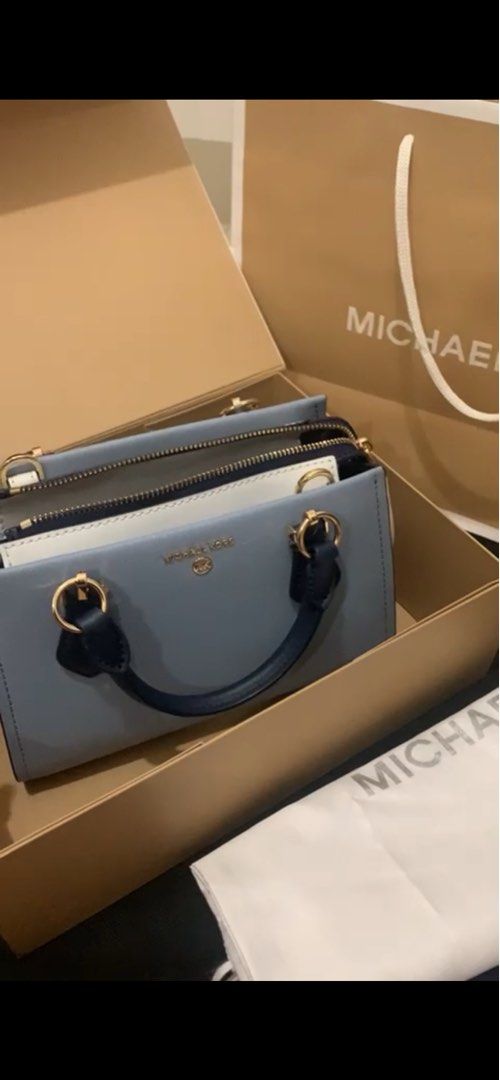 Michael Kors Marilyn Small Color-block Saffiano Leather Crossbody Bag in  Blue