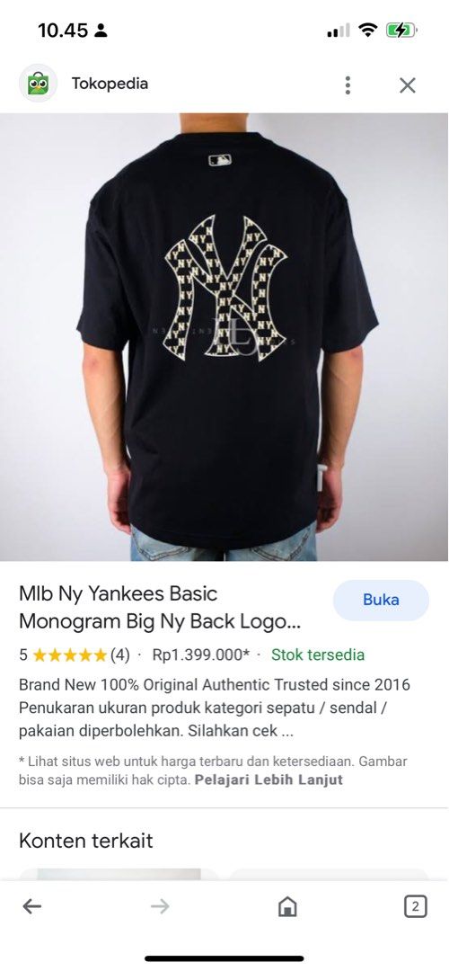 Jual BAJU TSHIRT MLB KOREA, NY NEW YORK YANKEES MONOGRAM BIG LOGO