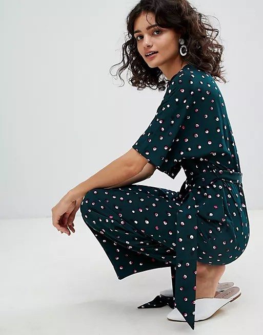 Monki polka dot jumpsuit outlet