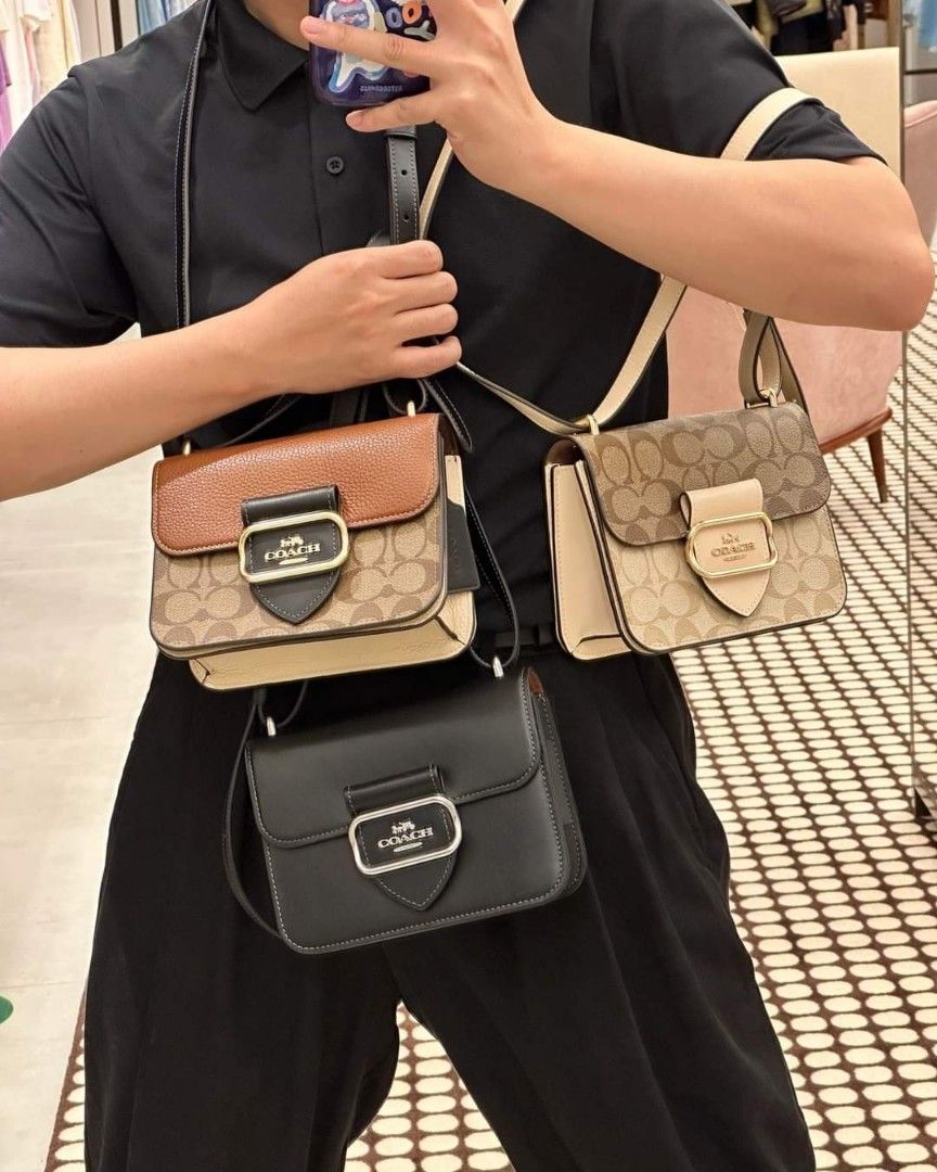 Square top coach purse