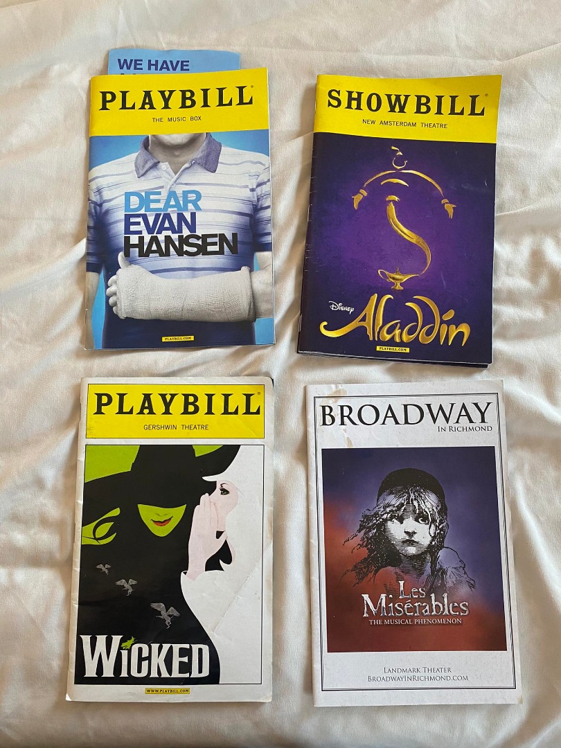 Musical Theater Playbills - Dear Evan Hansen, Wicked, Book of Mormon ...