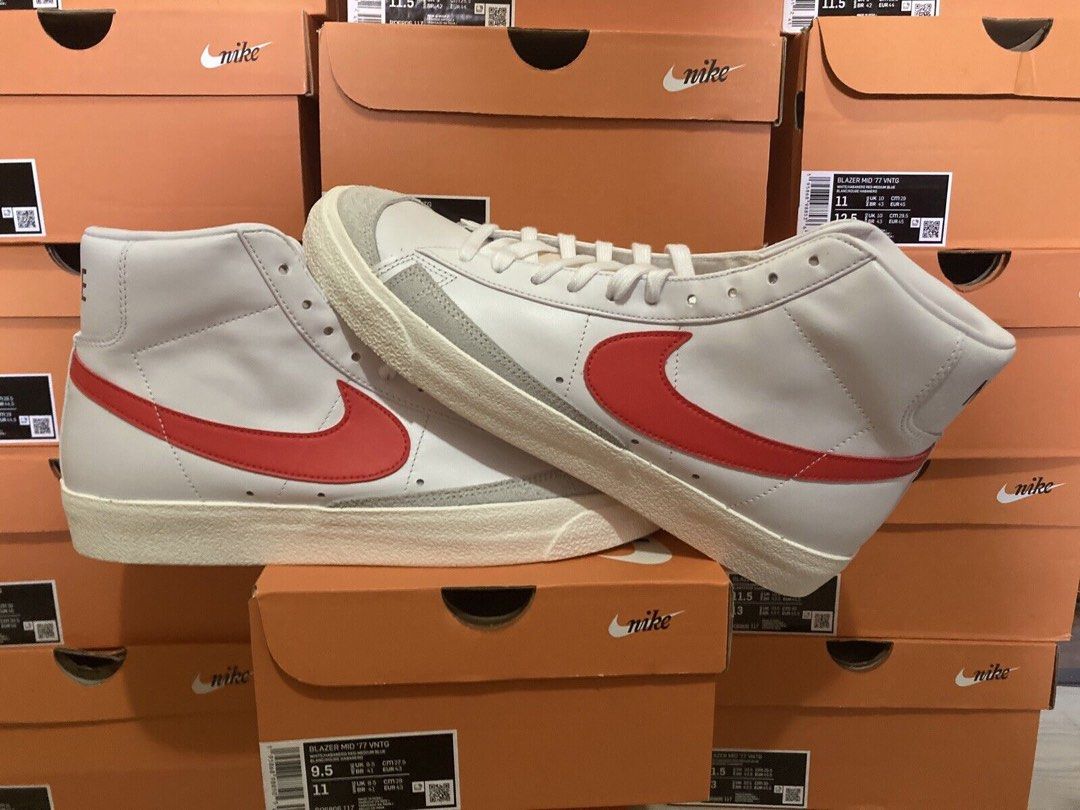 Nike blazer mid top 77 habanero red uk