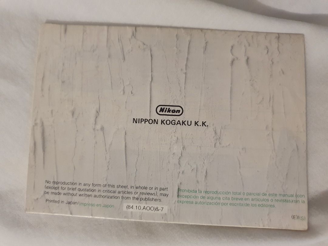 Nikon L35AF Original Manual, Photography, Photography Accessories