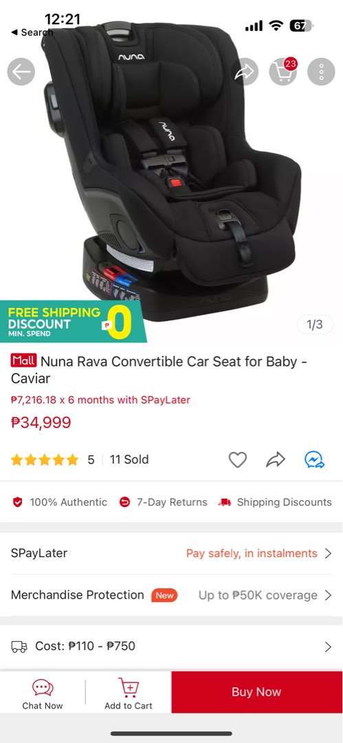 Nuna Rava Convertible Car Seat Caviar Babies Kids Going Out