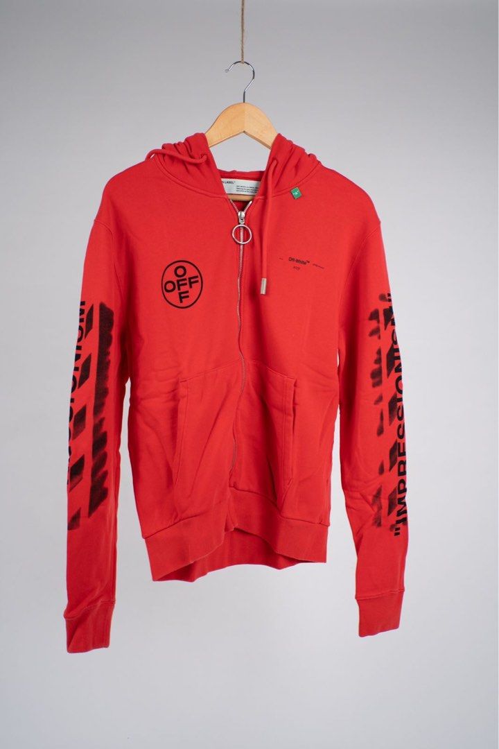 Off white diagonal stencil hoodie hot sale