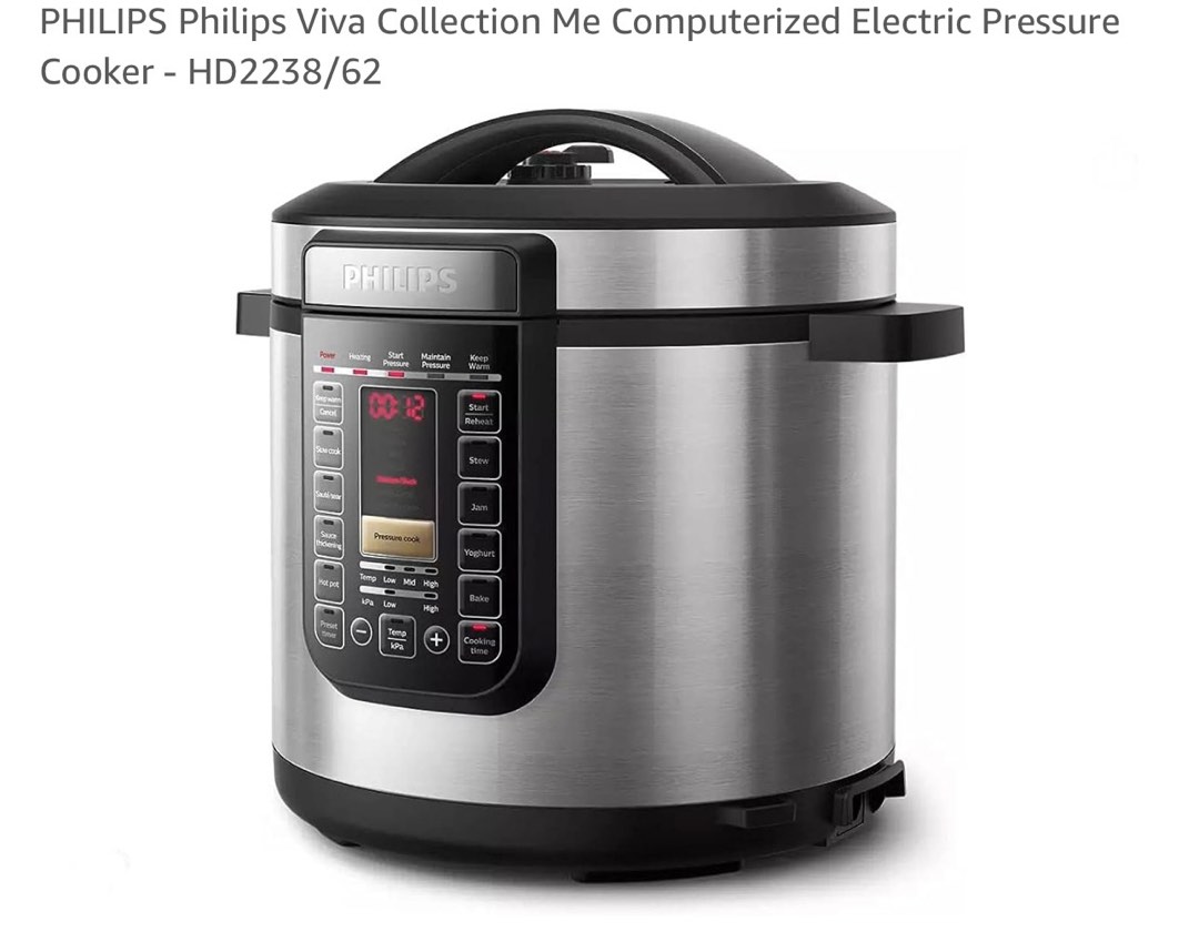 Philips Viva Computerized Electric Pressure Cooker + 8L Stainless Steel