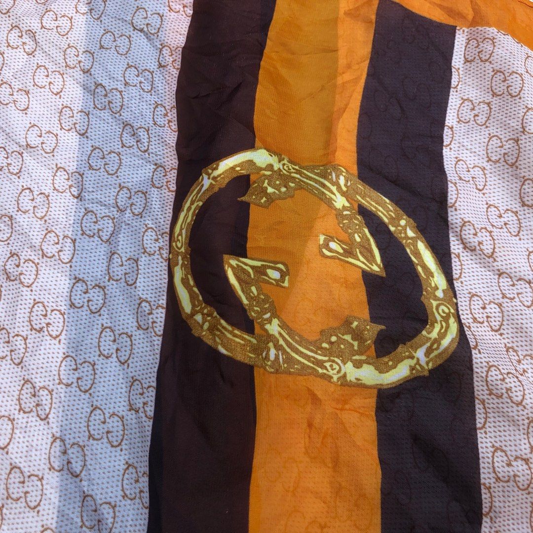 Gucci logo silk scarf hotsell