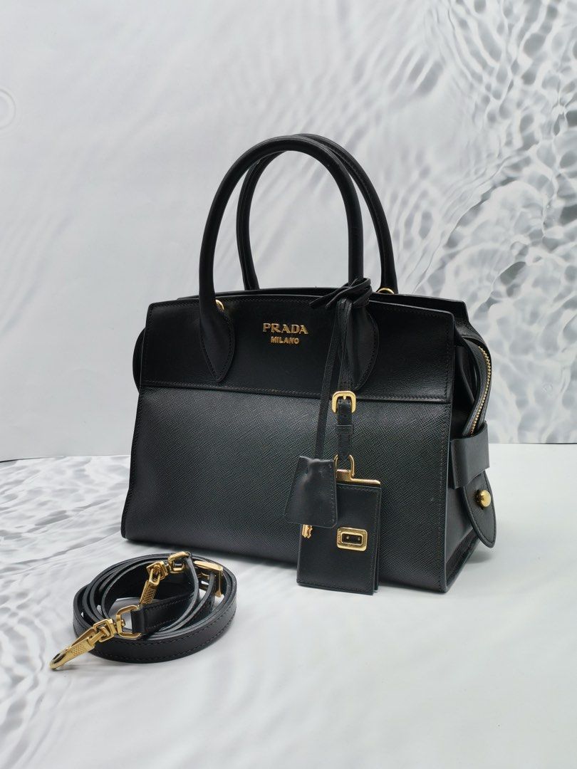 Prada black bag leather cheap