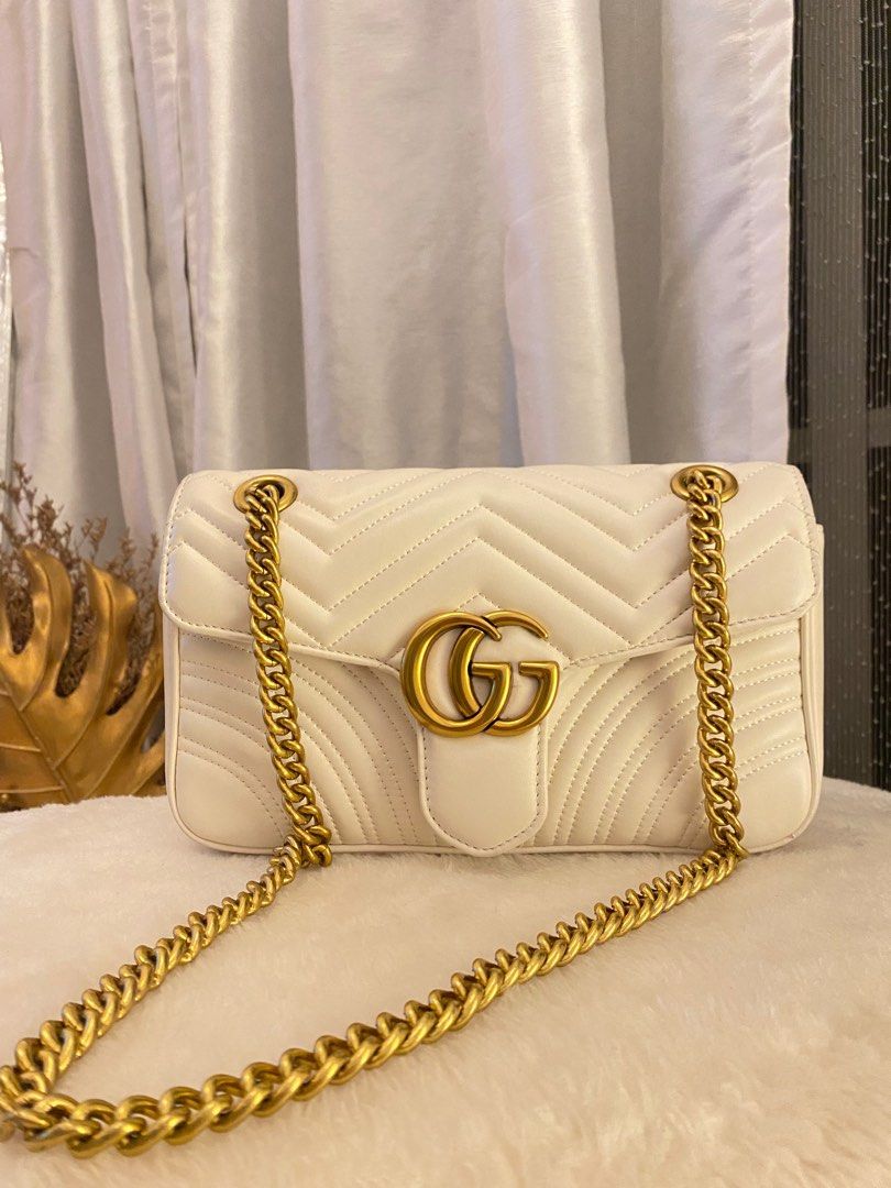 Gucci small white marmont bag new arrivals