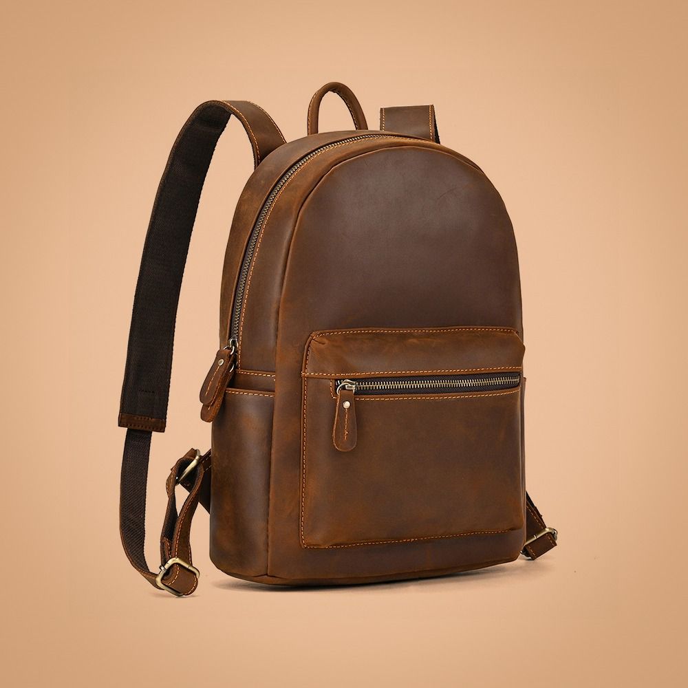Mens leather discount backpack zara