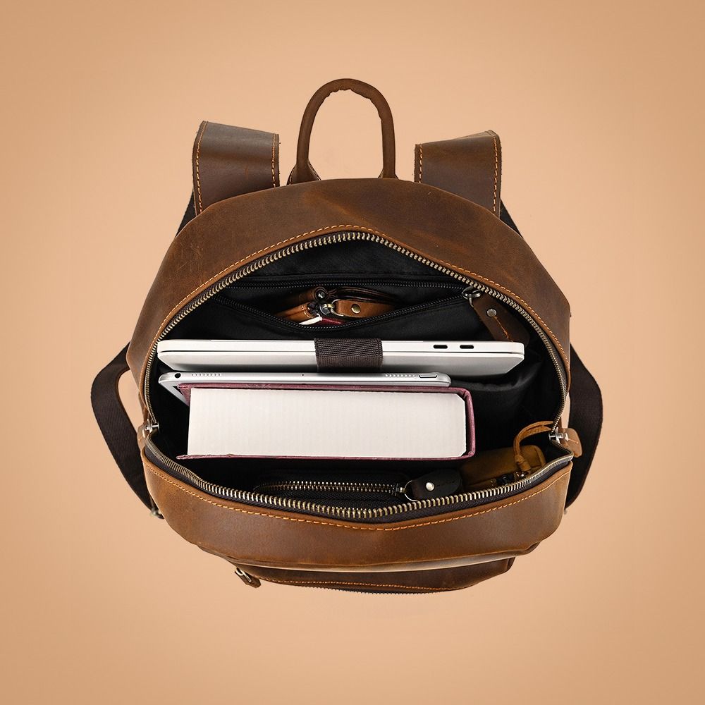 Full grain new arrivals leather backpack