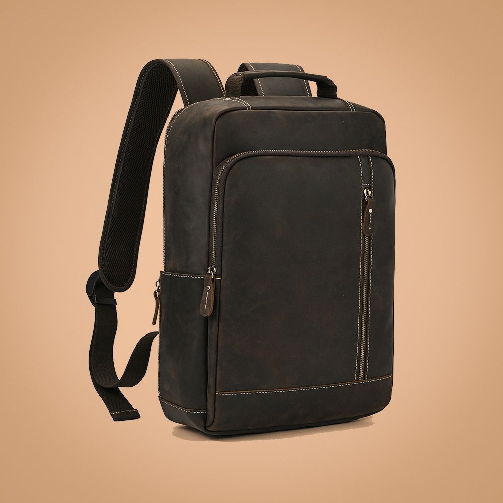 Full grain clearance leather backpack
