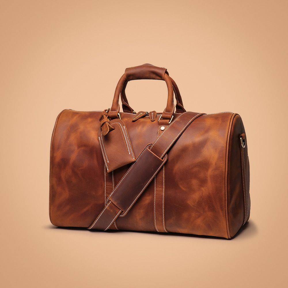 Real leather duffle bag online