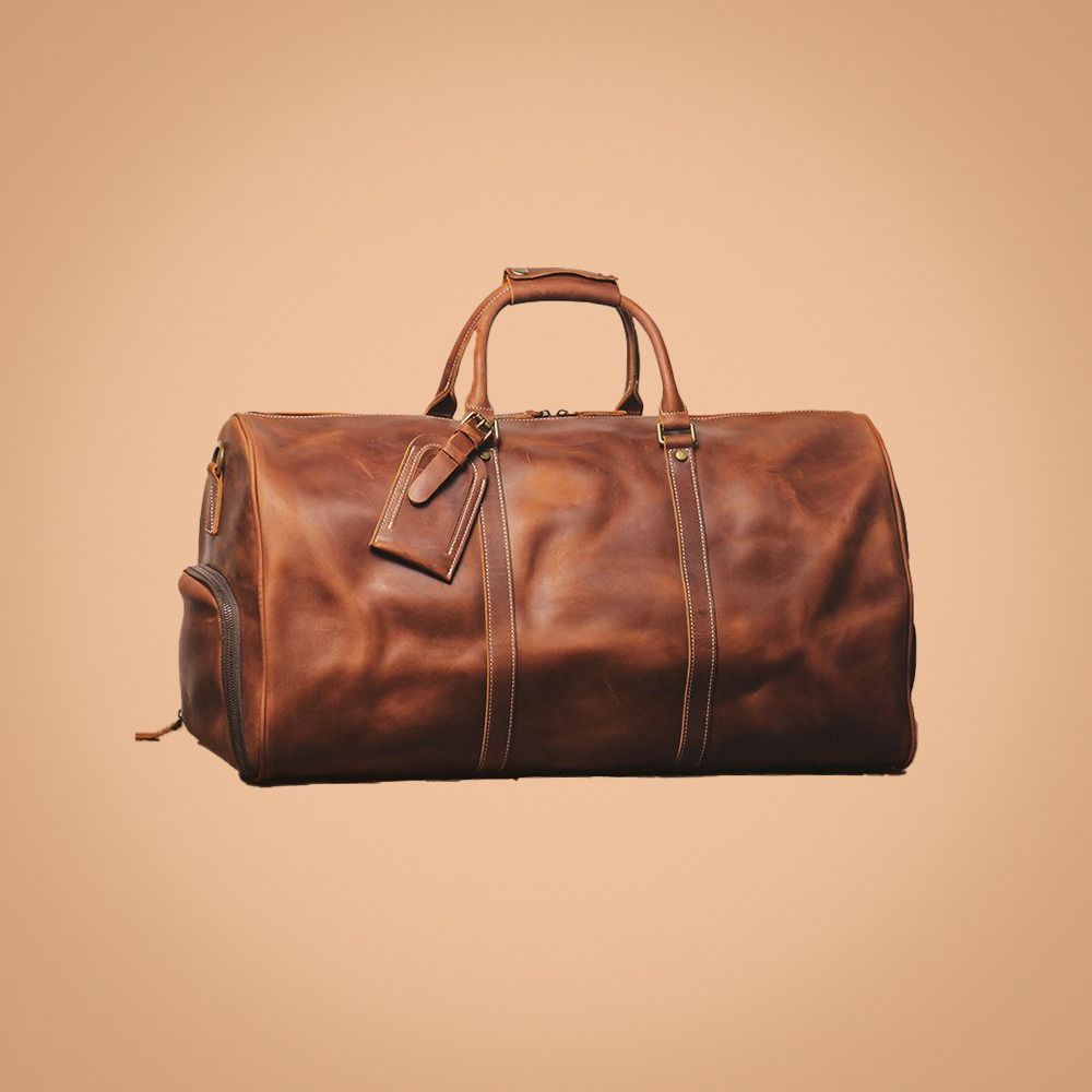 Real leather hot sale travel bag