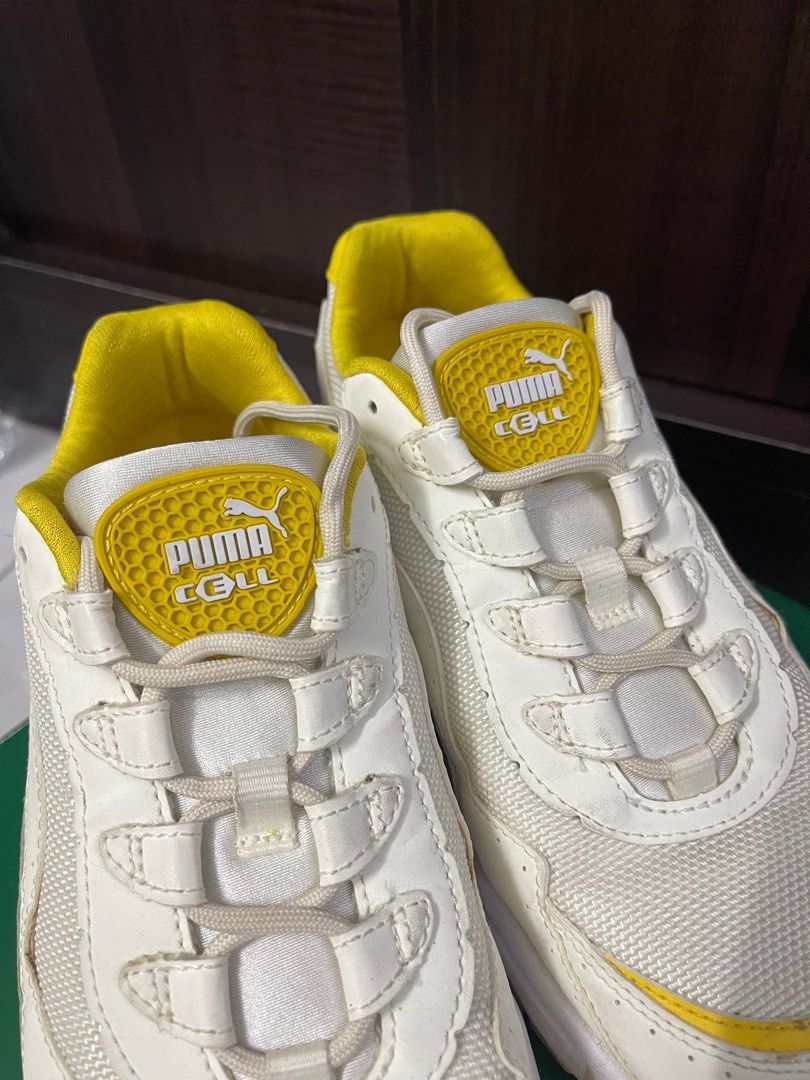 Puma cell stellar trainers in white with yellow online