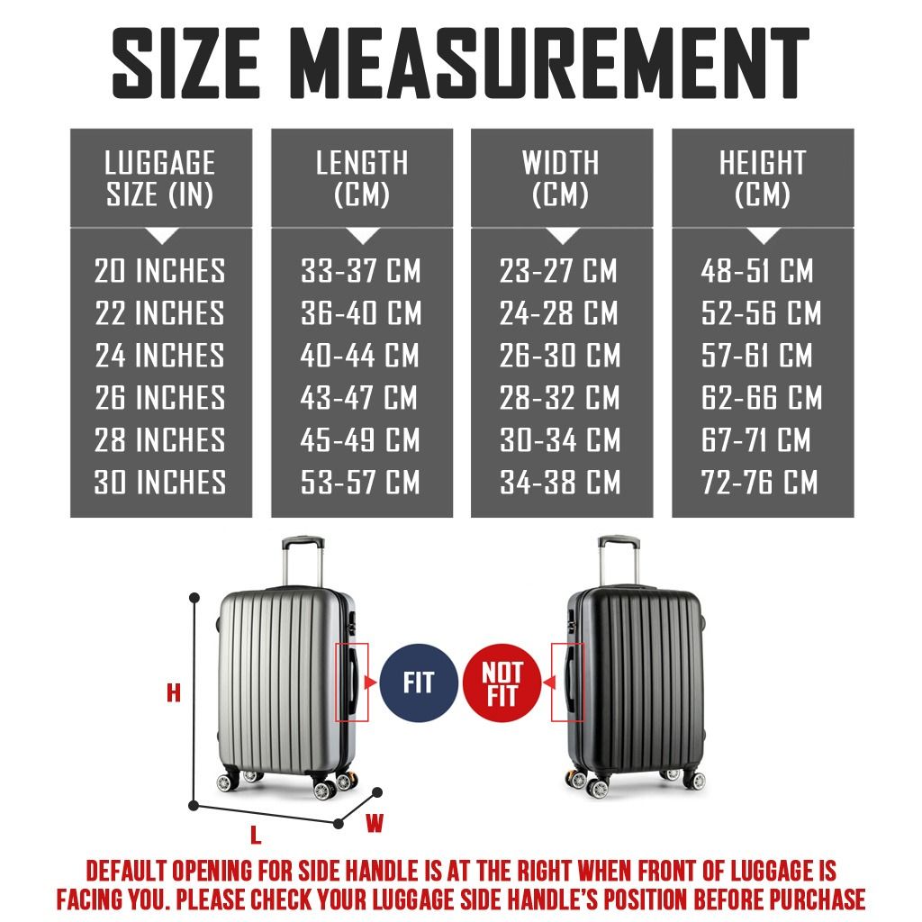 26 inch luggage sales size in cm