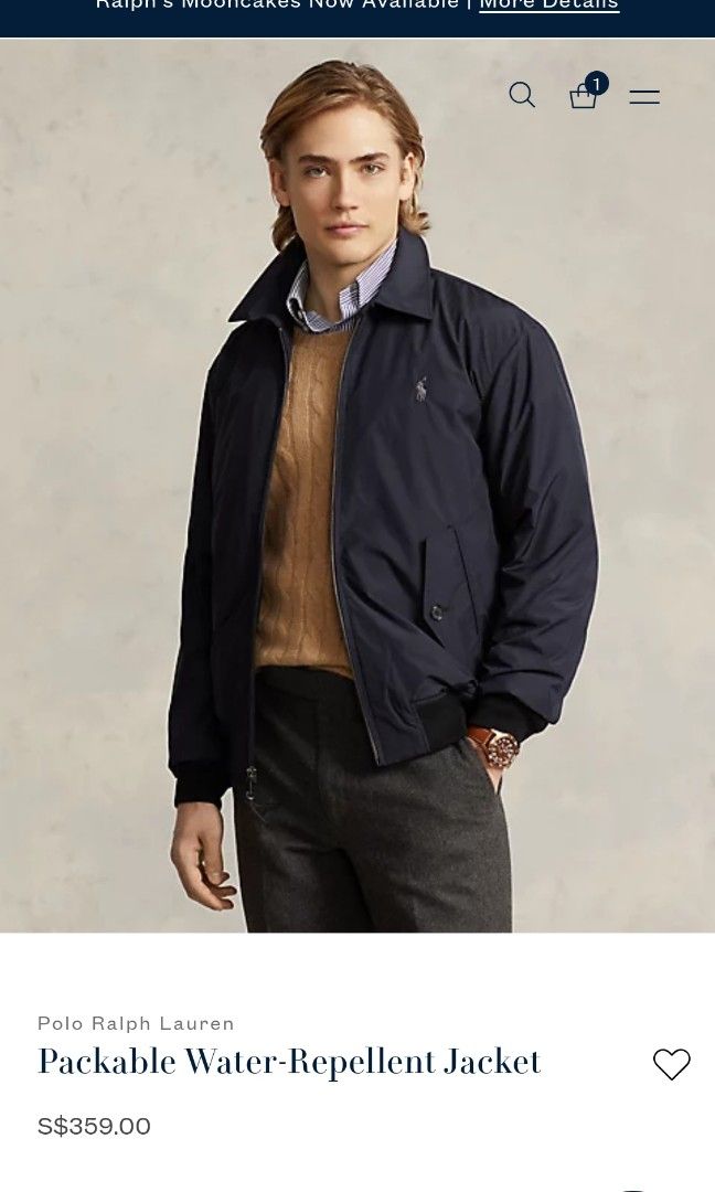 Ralpha Lauren Packable Water Proof Bomber Jacket Men s Fashion