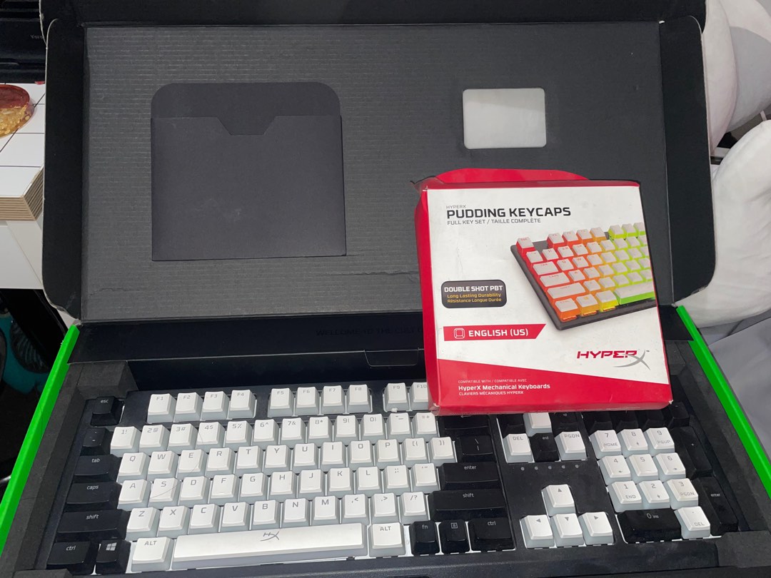 Razer Blackwidow Mechanical Keyboard with HyperX pudding keycaps