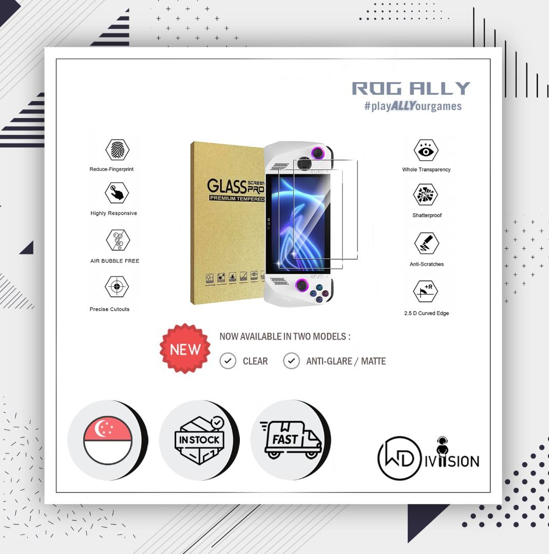9H Hardness Clear Tempered Glass For ASUS ROG Ally 7 Anti