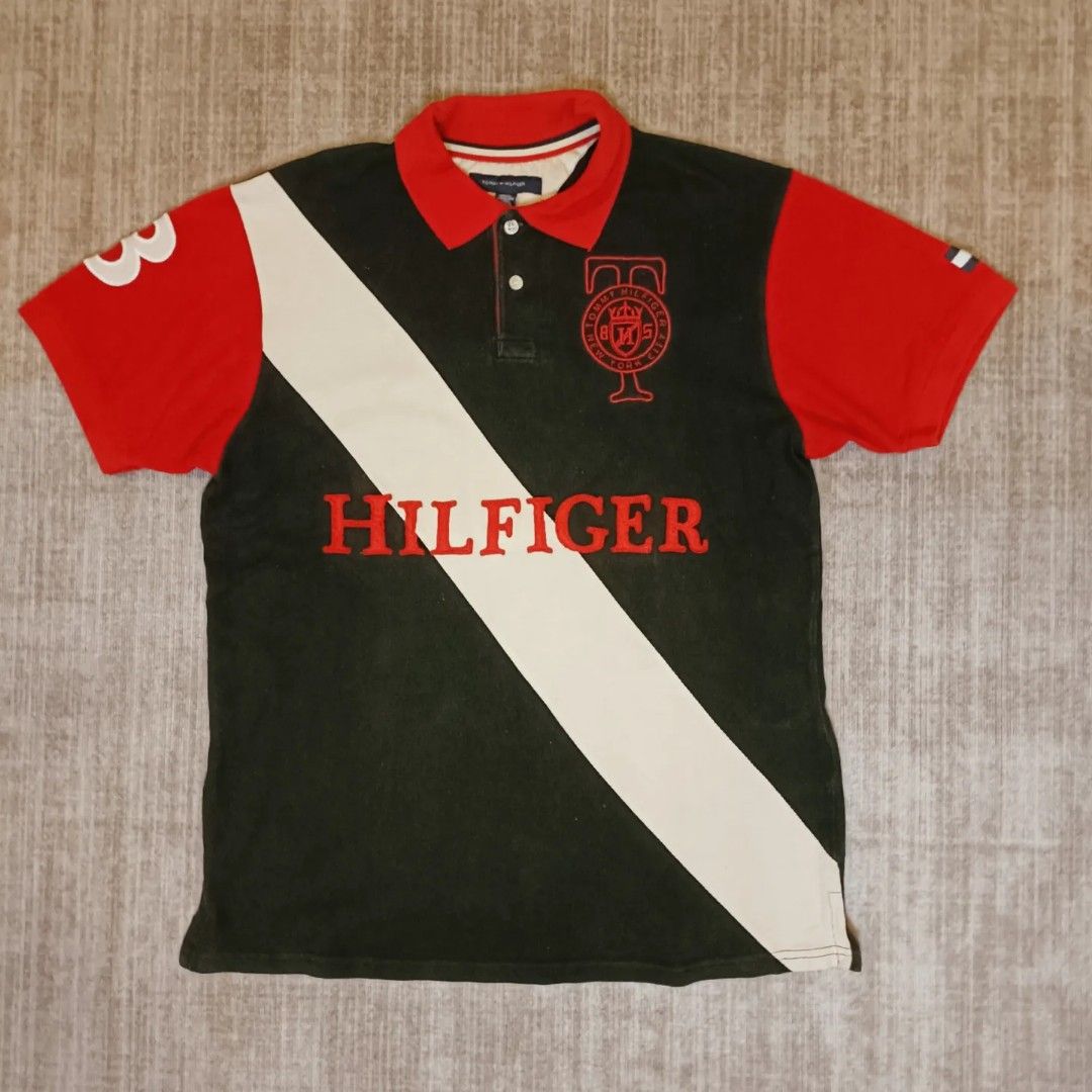 Black white and red tommy hilfiger shirt new arrivals