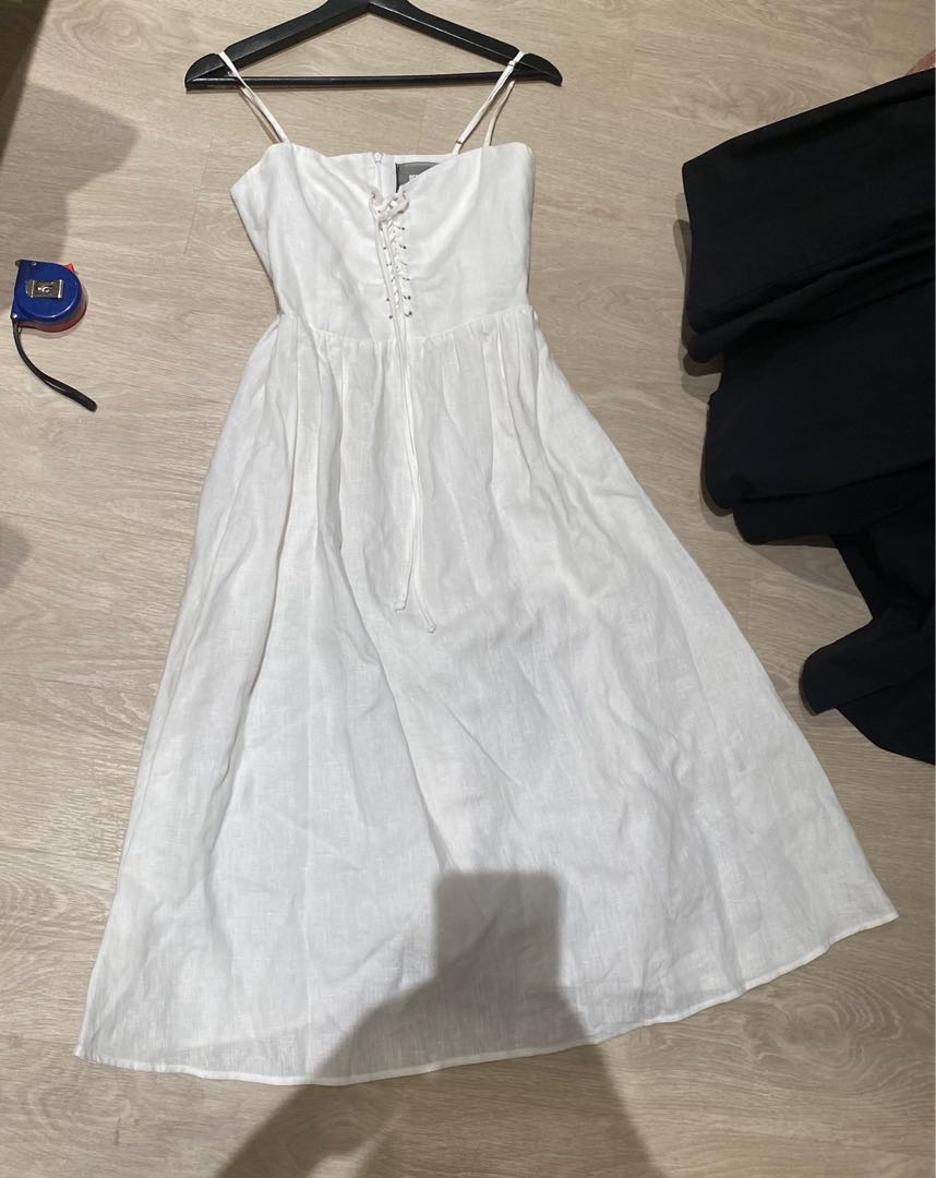 White linen hotsell lace dress