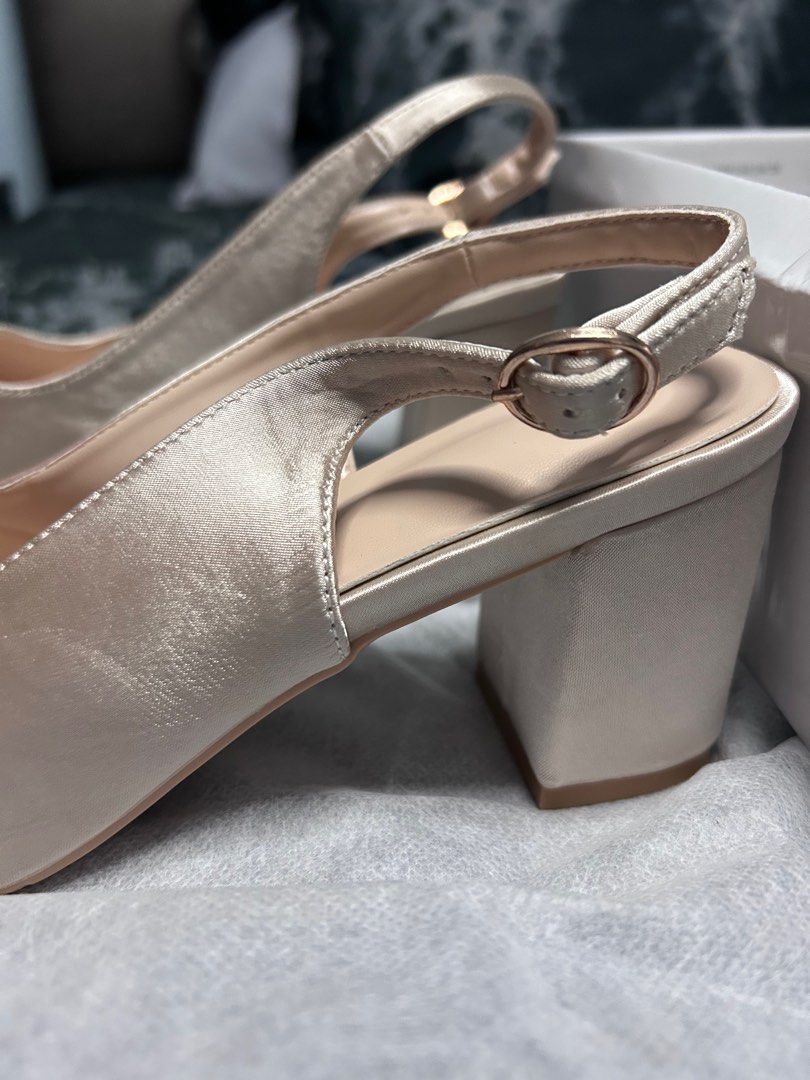 Gold rhinestone chunky heels sale