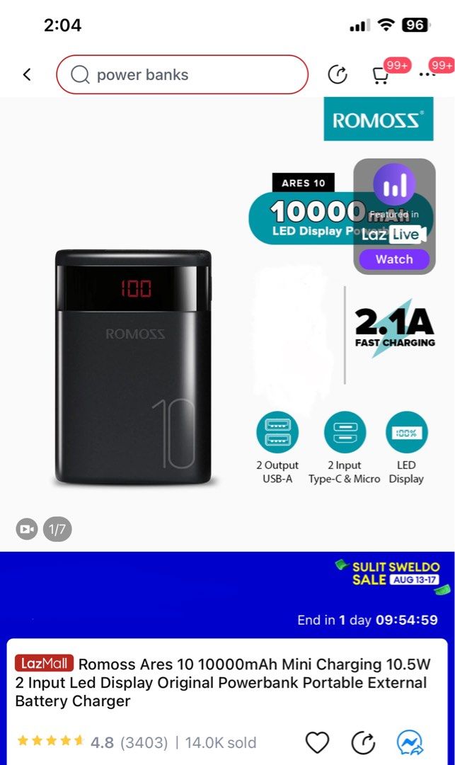 Romoss Ares 10, Mobile Phones & Gadgets, Mobile & Gadget Accessories ...