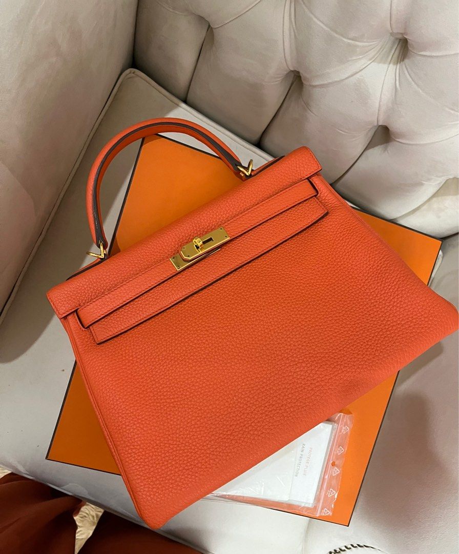 NEW] Hermes Kelly 32 Chocolate Togo GHW, Luxury, Bags & Wallets on Carousell