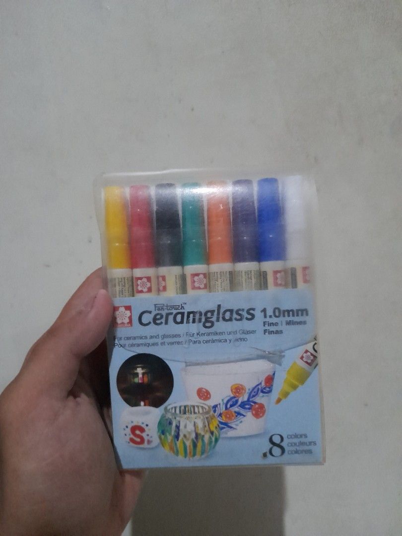 SAKURA CERAMGLASS 1.0mm (Category: Craft Supplies & Tools) located in San Mateo. Submitted by carl_240 (Listing ID 1249284027, Image 1). Description: 🟢Selling price 299 🟢Sealed Sensationally brilliant opaque colors on dark-color papers and photos. Attractable-writing on black or such dark-color papers Smooth-writing, very dense ink and constant ink flow from start to end. 5 Fluorescent colors glow under a black light source (UV lamp). No smears