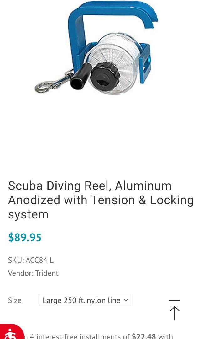 Scuba Diving Reel, Aluminum, Sports Equipment, Other Sports Equipment and  Supplies on Carousell