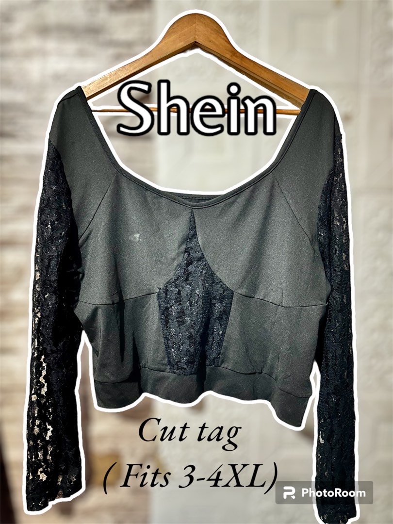 SHEIN Curve Mesh Long Sleeve Shirt with - Depop
