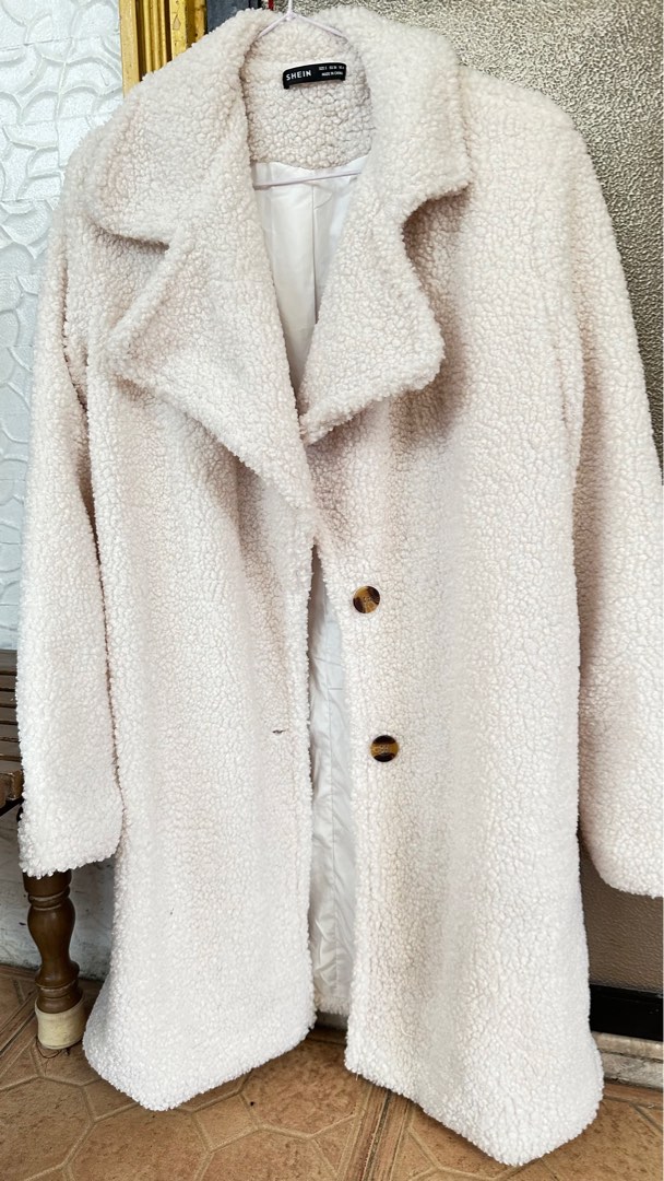 Shein white teddy coat
