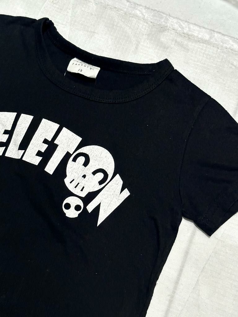 Skeleton Graphic Baby Tee Shirt | kaos Hitam print skeleton skull ...