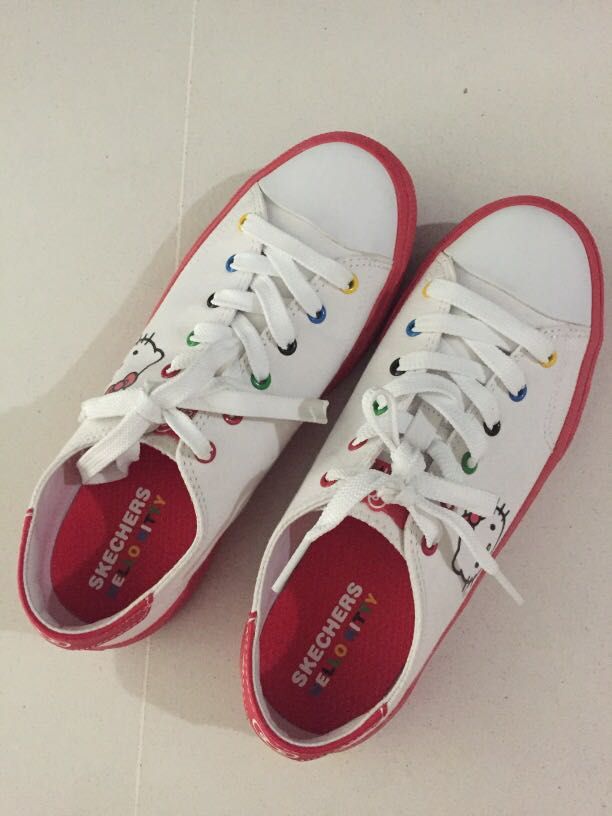 Red and white sketchers 2025