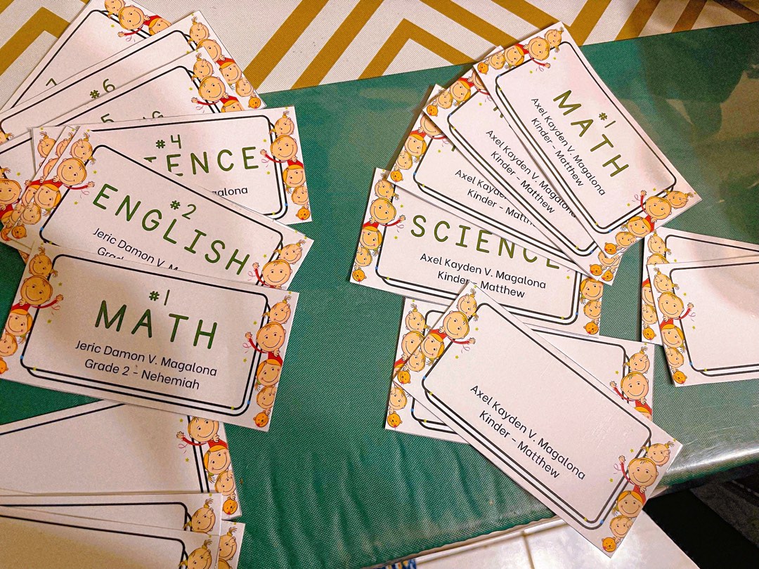 SOLD! Notebook subject & Name label sticker., Hobbies & Toys