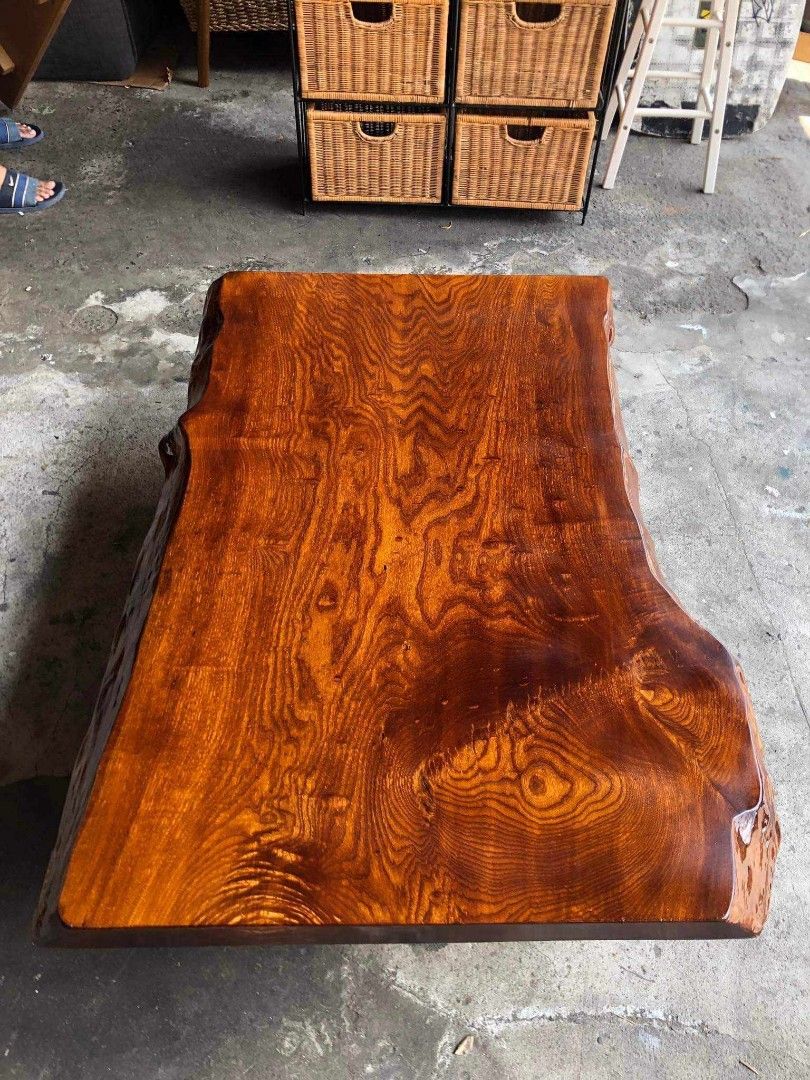 Solid wood heavy live edge slab center table, Furniture & Home Living, Furniture, Other Home