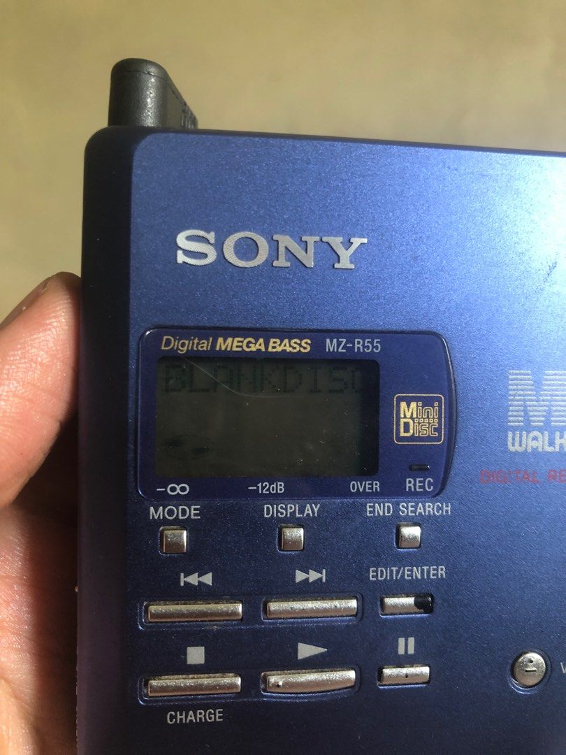 Sony mz r55 minidisc portable recorder walkman original vintage on