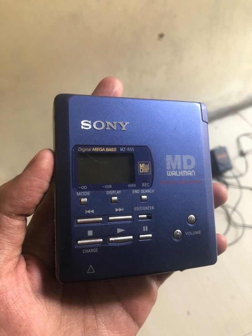 Sony mz r55 minidisc portable recorder walkman original vintage on