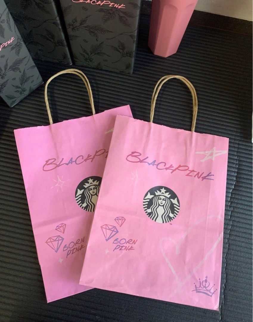 Starbuck X blackpink Paperbag, Women's Fashion, Bags & Wallets