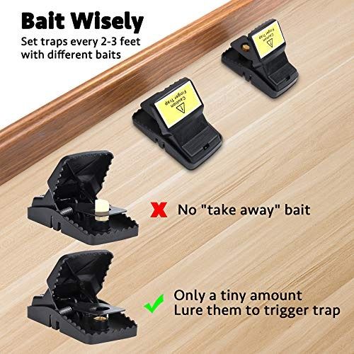 Mouse Trap, Set Of 6 Professional Mouse Trap Rat Trap, Reusable Mouse Trap  Professional Mouse Traps In House And Garden (black)