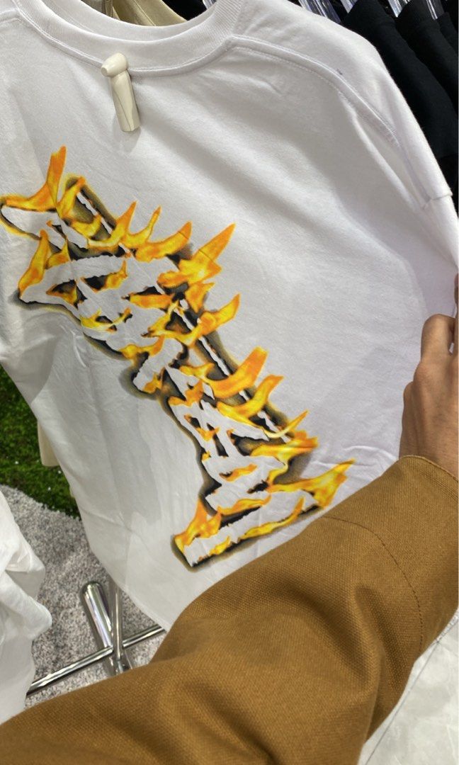STUSSY BURNING STOCK TEE Men s Fashion Tops Sets Tshirts
