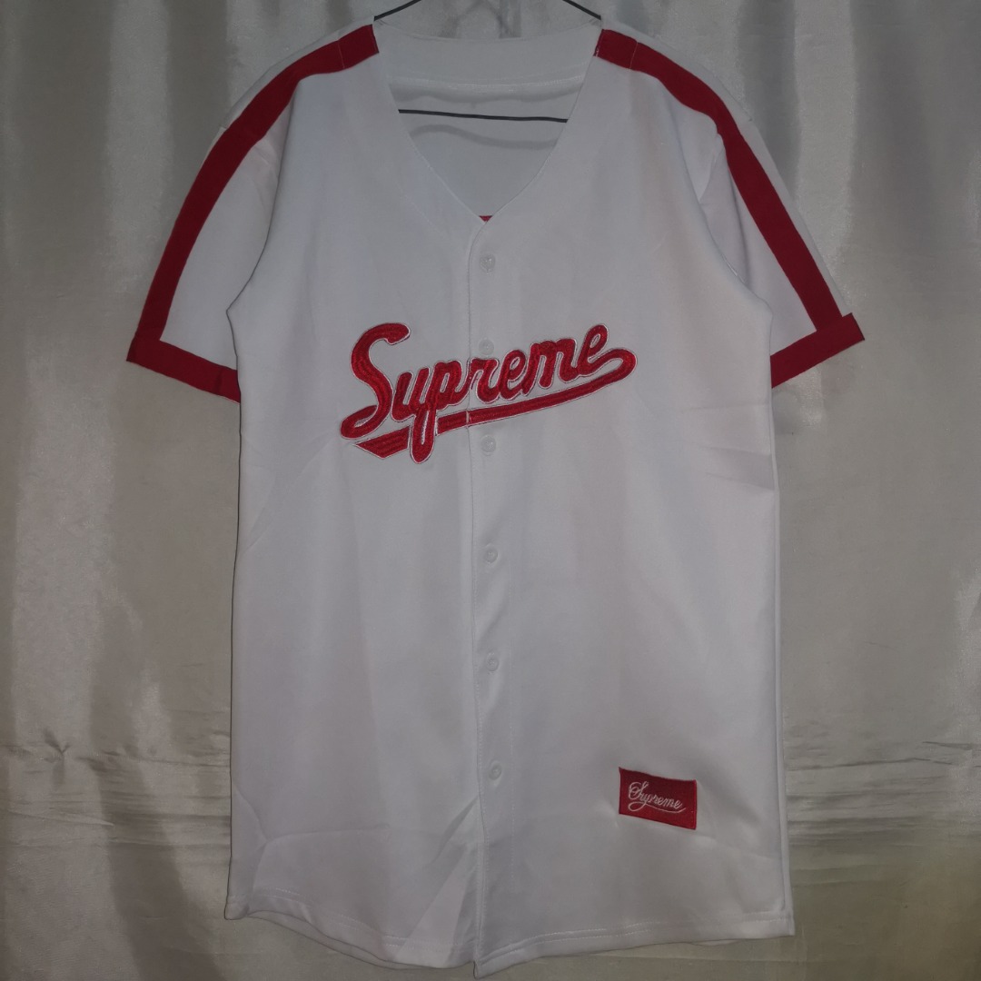Supreme Satin Baseball Jersey White Men's - SS17 - US