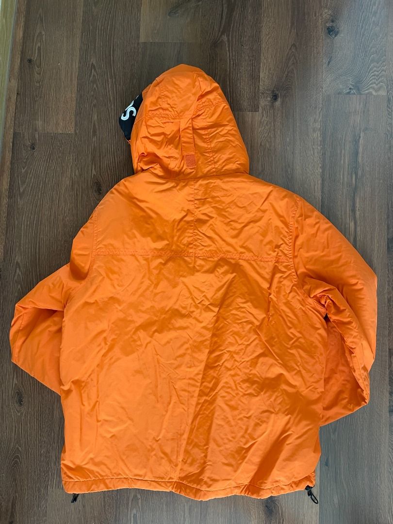 Supreme Hooded Logo Half Zip Pullover (Orange), 名牌, 服裝- Carousell