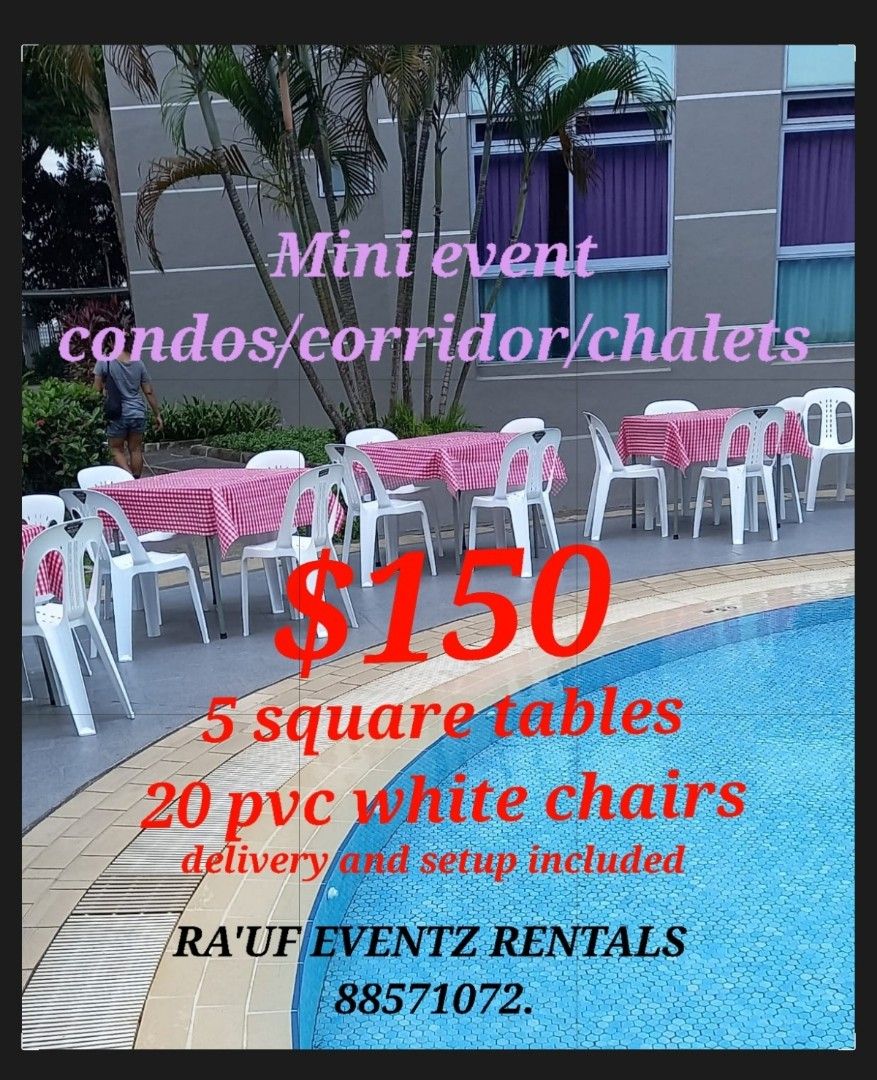 Tables and chairs rentals, Lifestyle Services, Event & Party Services