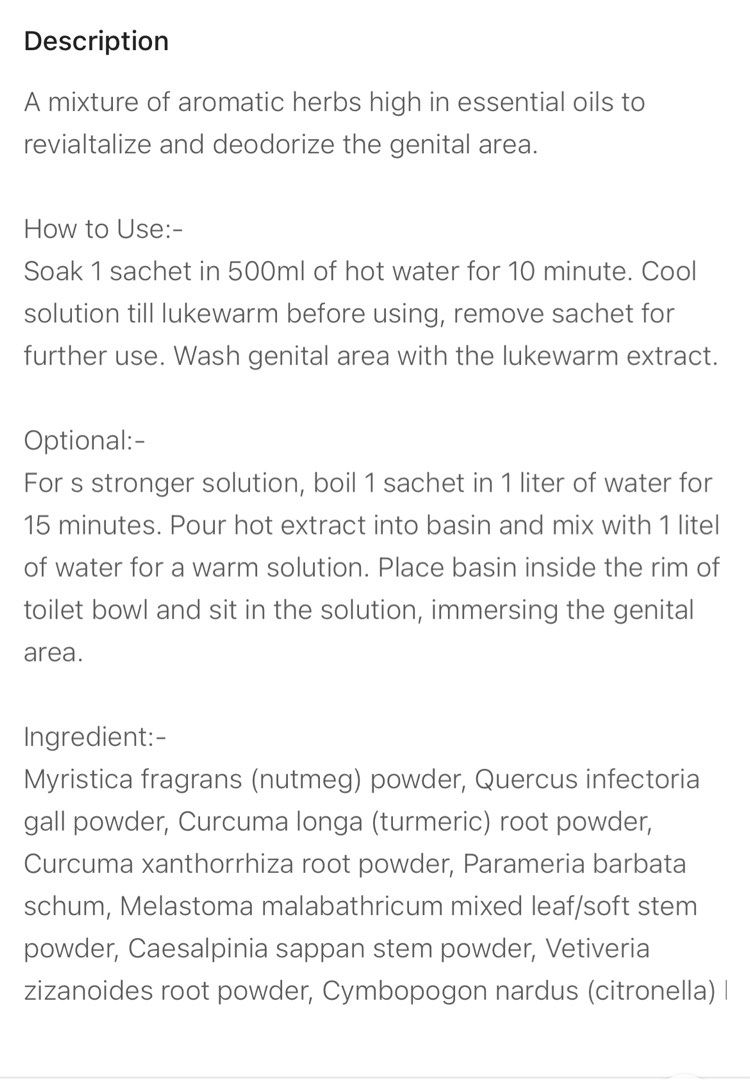 Tanamera Feminine Herbal Wash, Beauty & Personal Care, Sanitary Hygiene