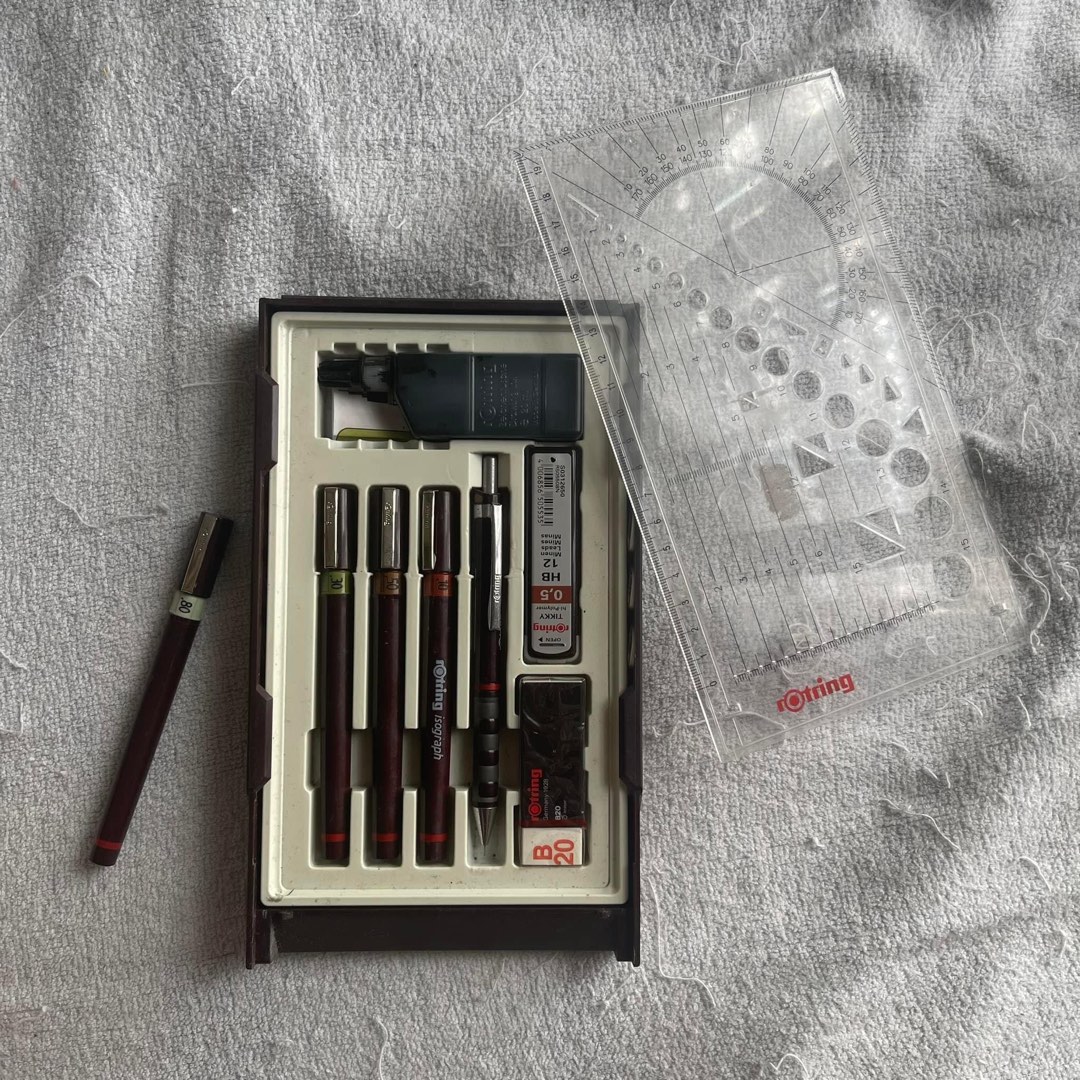 Technical Pen Set ( 0.3, 0.5, 0.8 & 0.5 Mechanical Pencil with Ink) on